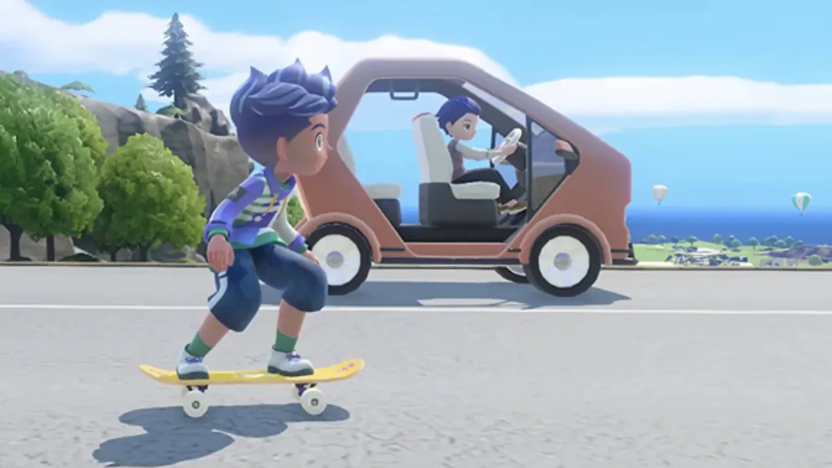 Skateboarding on Wuhu Island, one of the leisure activities reviewers credit for making the game feel new
